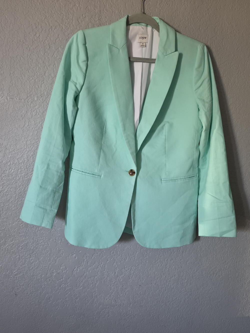 J. Crew Women's Mint Green Single-Button Blazer
